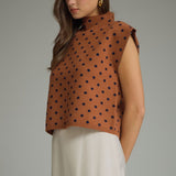 DOT YOUR CALENDAR SWEATER TOP - CAMEL OR BURGUNDY