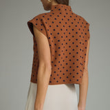 DOT YOUR CALENDAR SWEATER TOP - CAMEL OR BURGUNDY