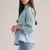 PICTURE PERFECT SMILE DENIM BLOUSE