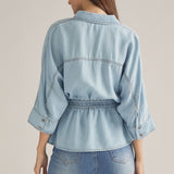 PICTURE PERFECT SMILE DENIM BLOUSE