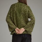 LEOPARD LOVE OLIVE MOCK NECK SWEATER