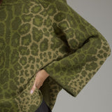 LEOPARD LOVE OLIVE MOCK NECK SWEATER