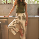 STRIPE A POSE OLIVE STRIPE PANTS