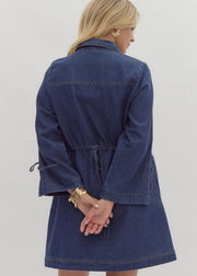 OPEN HORIZONS DARK WASH DENIM DRESS