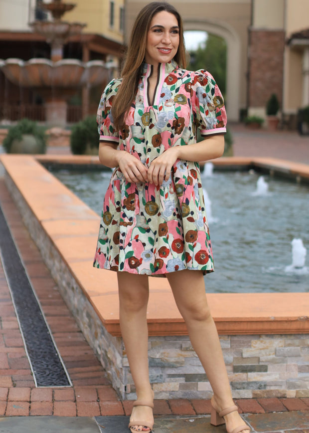 WANDERING HEARTS PINK FLORAL DRESS