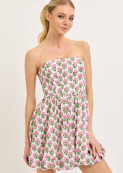 BRIGHTER SIDE PINK FLORAL MINI DRESS