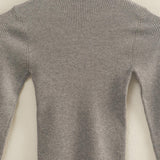 SIMPLE SUNDAY LONG SLEEVE RIBBED KNIT TOP - BLACK, TAUPE, RED, GREY, CREAM