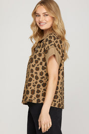 MIDNIGHT SUN LEOPARD PRINT TOP