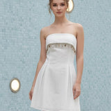 OCEAN BREEZE WHITE STRAPLESS DRESS