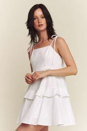 LONDON ESTATE WHITE TIE STRAP MINI DRESS
