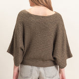 CEDAR CREEK OLIVE BOAT NECK SWEATER