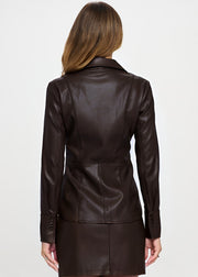 POLISHED ATTITUDE FAUX LEATHER TOP