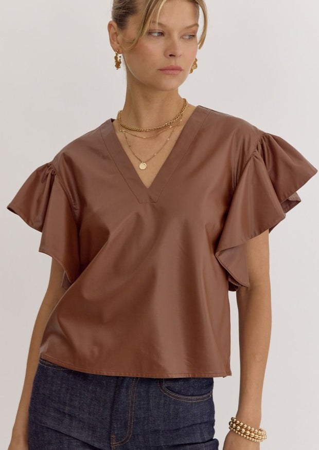 HEADLINER FAUX LEATHER TOP