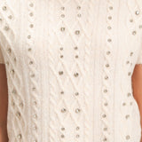 GLISTENING SMILE RHINESTON EMBELISHED SWEATER
