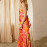 GILDED GARDEN STRAPLESS MAXI DRESS