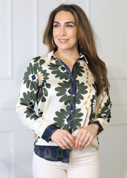 BOLD BEAUTY FLORAL PRINT LONG SLEEVE TOP