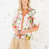 PARADISE LANE SHORT SLEEVE FLORAL TOP