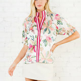 STAY CONNECTED FLORAL SATIN TOP
