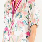 STAY CONNECTED FLORAL SATIN TOP