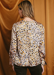 GOLDEN PANTHERA ANIMAL PRINT BLOUSE