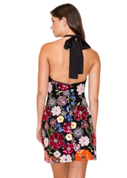 GET UP AND GLOW FLORAL HALTER DRESS