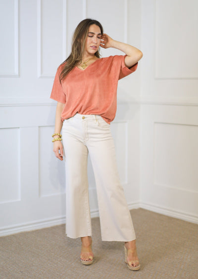 OH SO TRACIE:  JULIA SUEDE TOP - ASSORTED COLORS
