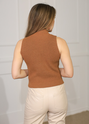 GOOD FOR YOU MOCK NECK CROPPED SWEATER VEST