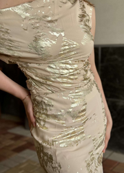 RADIANT MOMENT NUDE GOLD FOIL SKIRT