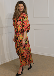 BOLD AND BEAUTIFUL PAISLEY FLOWER MAXI DRESS