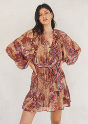 ROYAL ASTER PAISLEY PRINT DRESS