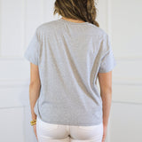 QUEEN OF SPARKLES:  HOMERUN QUEEN GREY SEQUIN TEE