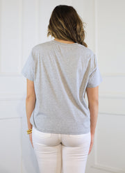 QUEEN OF SPARKLES:  HOMERUN QUEEN GREY SEQUIN TEE