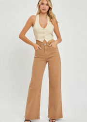 RISEN TUMMY CONTROL HIGH RISE WIDE LEG PANTS