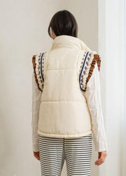 AESTHETIC ACCENTS EMBROIDERED PUFFER VEST