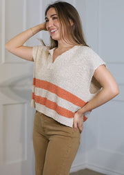 RELAXED ESSENCE STRIPED SWEATER TOP