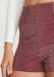 GAME DAY STUDDED MAROON SHORTS