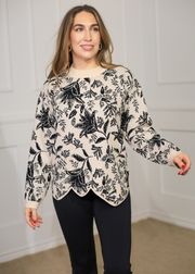 SEE AND BE SEEN JACQUARD SWEATER TOP