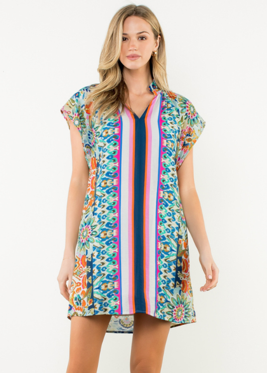 MOSAIC OF STYLE MULTI COLOR PRINT DRESS
