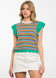 NELLIE STRIPED SWEATER TOP