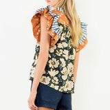 PETAL PARTY FLUTTER SLEEVE TOP