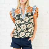 PETAL PARTY FLUTTER SLEEVE TOP
