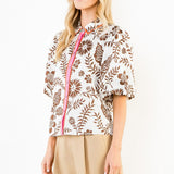 SUNSHINE NEEDED BUTTON FRONT FLORAL TOP