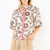 SUNSHINE NEEDED BUTTON FRONT FLORAL TOP