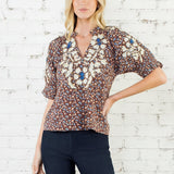 FLORAL FASCINATION COTTON BLOUSE