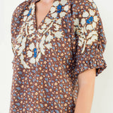 FLORAL FASCINATION COTTON BLOUSE