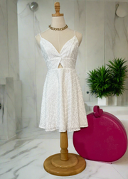 FRIENDLY FLIRTATION WHITE EYELET DRESS